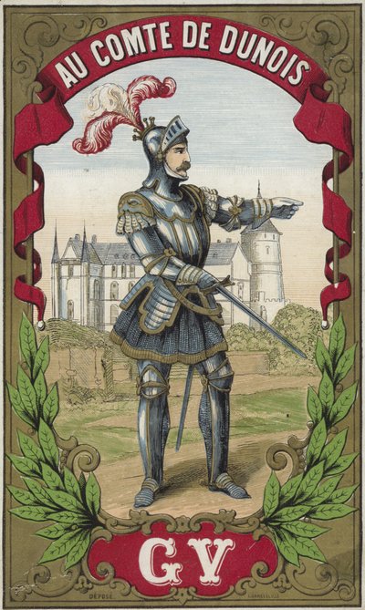 Etikett for greve av Dunois-tråden av French School