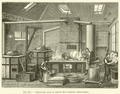 Laboratorium for tilberedning av hermetikk (gravering) av French School