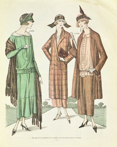 Damemote, illustrasjon fra La Veritable Mode Francaise de Paris, 1924 av French School