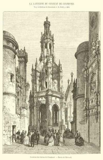 Lanterne av Chateau de Chambord (gravering) av French School