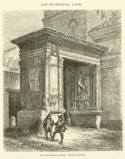 The Arch of the Changers, i Roma (gravering) av French School