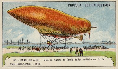 Lansering av militærluftskipet Patrie, som tok flyturen fra Paris til Verdun av French School
