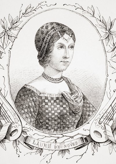 Laura de Noves, fra The Ancient and Modern Universal History, utgitt i Strasbourg ca. 1860 (gravering) av French School