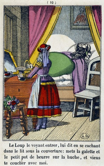 Le Chaperon Rouge dans la chambre du loup - i ""Den lille rødhette"", red. Pellerin, Epinal, n.d. 19. av French School