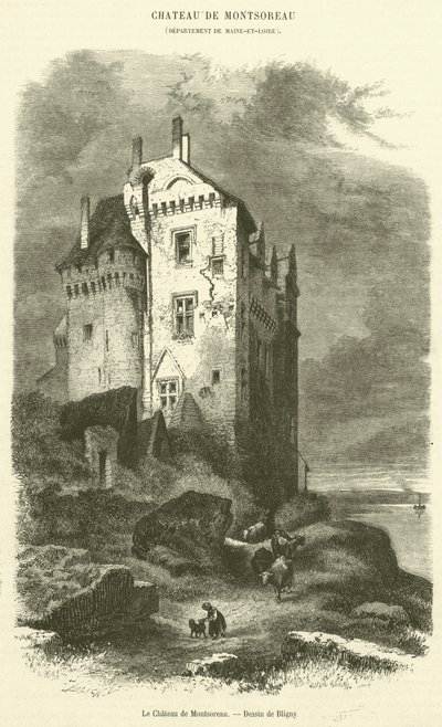 Chateau de Montsoreau (gravering) av French School