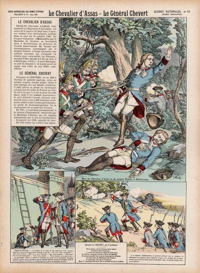 The Knight of Assas, The General Chevert (farge litho) av French School