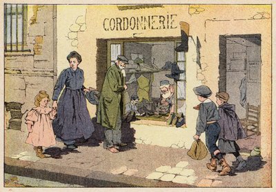 Le Cordonnier, Skomakeren (litho-farge) av French School