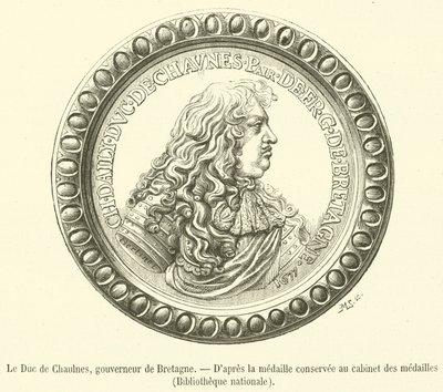 Hertugen av Chaulnes, guvernør i Bretagne (gravering) av French School