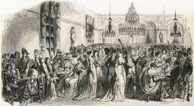 Grand Salon du cafe Frascati i Paris på 1800-tallet - Gravering i "Tableau-de-Paris"" av Edmond Texier 1852 av French School
