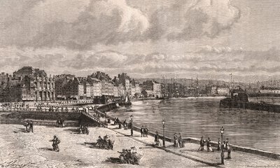 Le Havre - Normandie - gravering i "La France illustree: geografi, historie, administrasjonsstatistik" av VA Malt-Brown. 1884 av French School