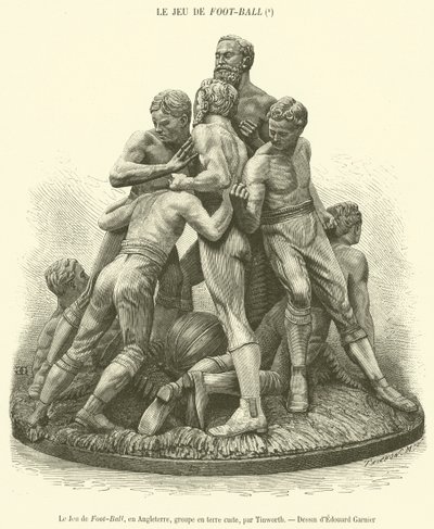 The Game of Foot-Ball, England, terrakottagruppe (gravering) av French School