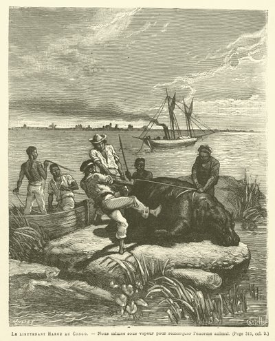 Løytnant Harou i Kongo (gravering) av French School