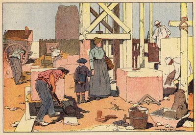 Le Macon, The Mason (farge litho) av French School