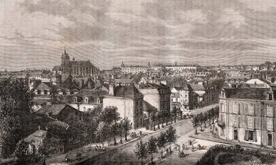Le Mans - Pays de la Loire - engraving in “La France illustree: geography, history, administration statistique” by V.A. Malt-Brown. 1884 av French School