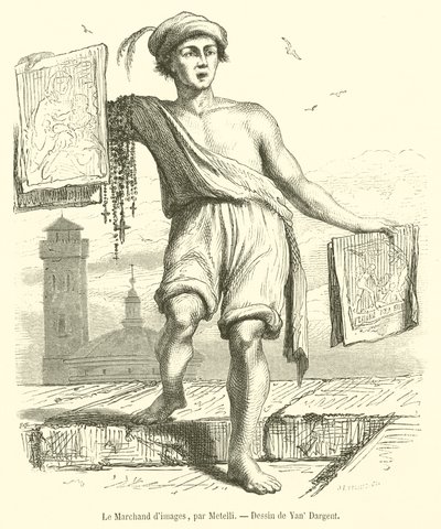 The Image Merchant (gravering) av French School