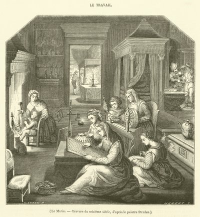 The Morning, Sixteenth Century Engraving (gravering) av French School