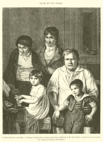 Far Gerard og hans familie (gravering) av French School