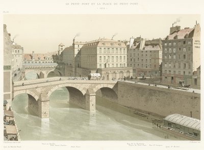 Petit-Pont og Place du Petit-Pont, 1830 av French School