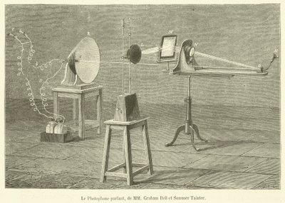 The Talking Photophone, av Mrs. Graham Bell og Summer Tainter (gravering) av French School