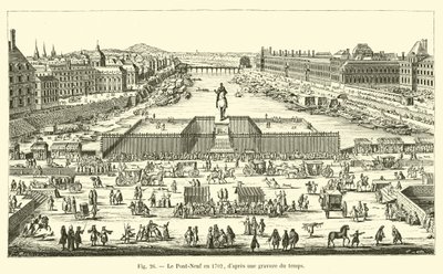 Pont-Neuf i 1702, fra en gravering fra tiden av French School