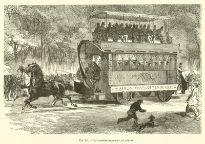 Berlins første trikk (gravering) av French School