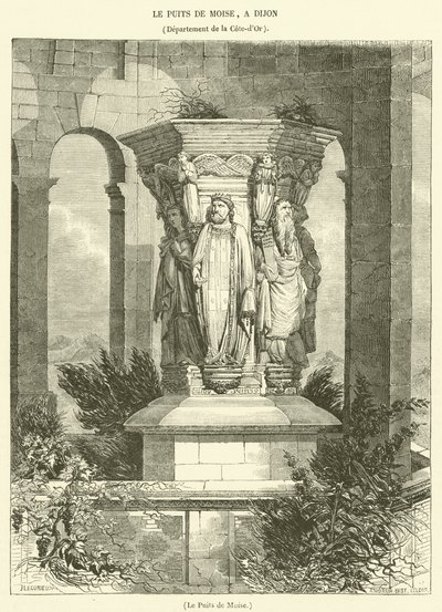 Moses#39; brønn (gravering) av French School