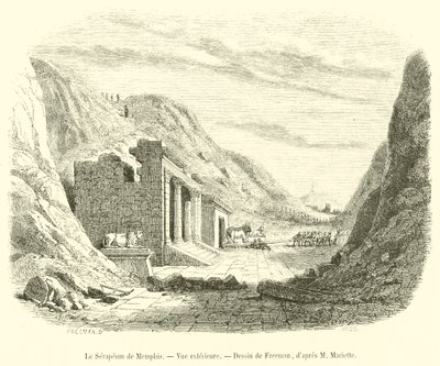 The Serapeum of Memphis, utvendig visning (gravering) av French School