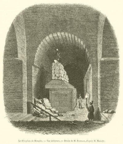 The Serapeum of Memphis, innvendig visning (gravering) av French School