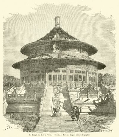 Himmelens tempel, i Beijing (gravering) av French School