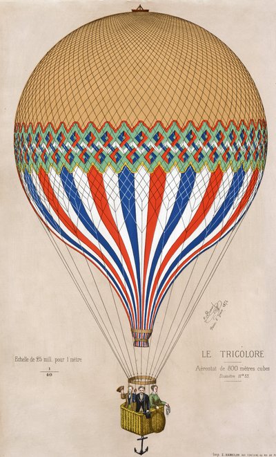 Le Tricolore, publ. 1874 (farge litho) av French School