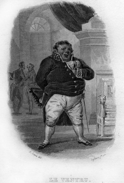 Le Ventru Chanson de Beranger i «Works Completes» (1834) av Pierre Jean de Beranger (1780-1857), fransk poet og låtskriver. av French School