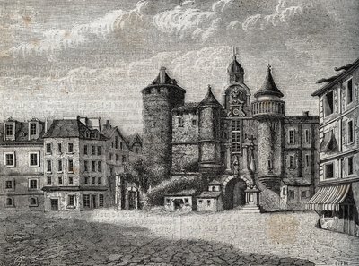 Le Vieux Paris - le Grand Chatelet - Engraving in “” Physical, civil and moral history of Paris: from the earliest historical times to the present day” by Jacques Antoine Dulaure av French School