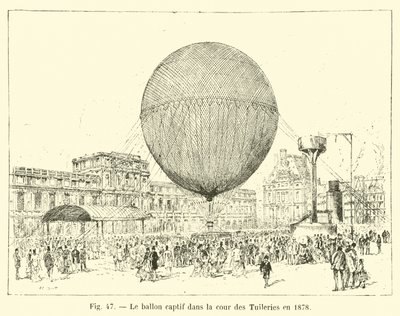 Fangeballongen på gårdsplassen til Tuileriene i 1878 av French School