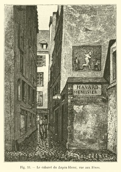 Den hvite kanin-kabareten, rue aux Feves av French School