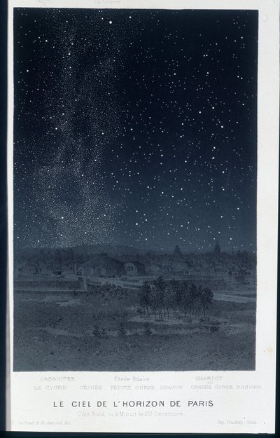 Himmelen til Paris skyline på nordsiden 20. desember - i "" Le Ciel"" av Amedee Guillemin, Paris av French School
