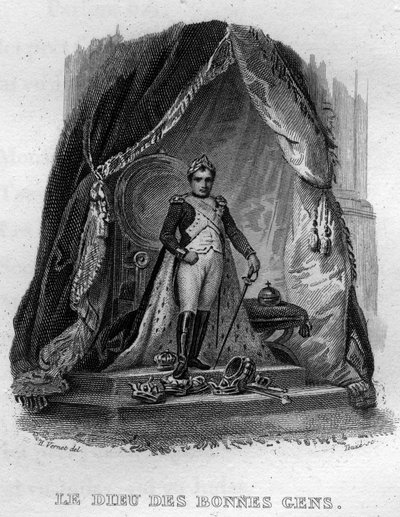 Det gode folks gudBerangers sang i “”Oeuvres completes”” (1834) av Pierre Jean de Beranger (1780-1857), fransk poet og låtskriver. av French School