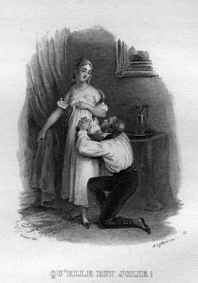 Le elle est Jolie Chanson de Beranger i "" Oeuvres completes"" (1834) av Pierre Jean de Beranger (1780-1857), fransk poet og låtskriver. av French School