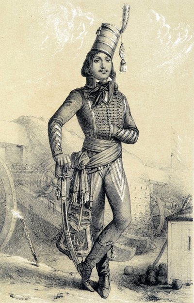 General Marceau - i «Historisk galleri for den franske revolusjonen» av Albert Maurin av French School