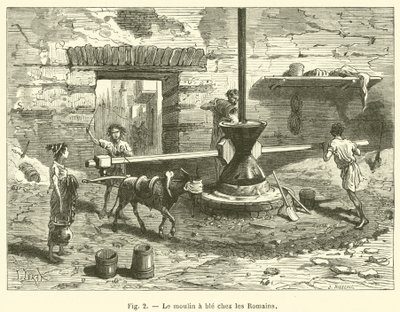 Hvetemøllen blant romerne (gravering) av French School