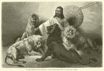 Negus Theodore II i rettsantrekk (gravering) av French School