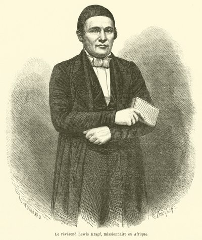 Pastor Lewis Krapf, misjonær i Afrika (gravering) av French School