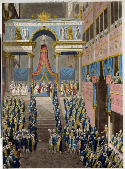 Kroningen av Napoleon (1769-1821), 2. desember 1804.(Napoleons kroning 2. desember av French School