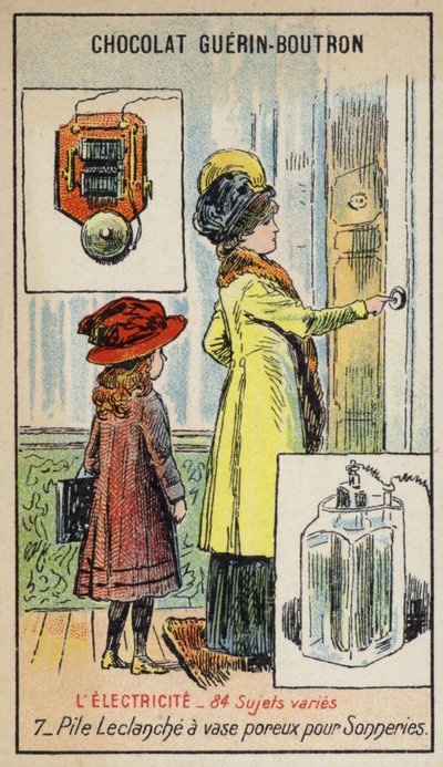 Leclanche-celle for ringeklokker (chromolitho) av French School
