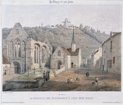 Lehon Abbey og Beaumanoir Chapel nær Dinan av French School