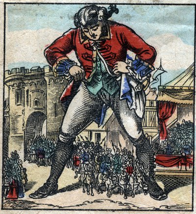 Lemuel Gulliver in the land of the Lilliputians. Illustration for “” Gulliver