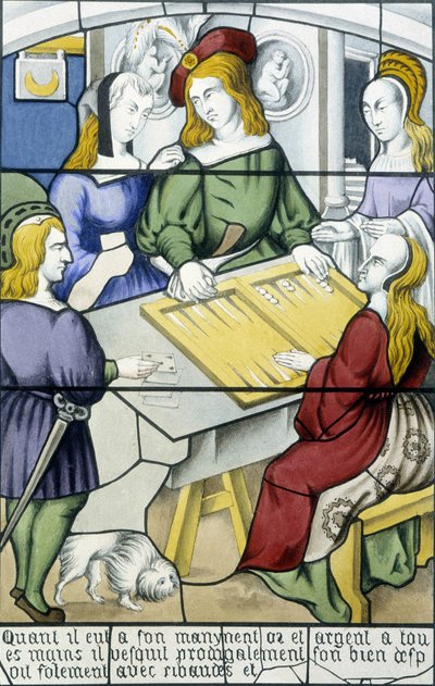 The prodigal son: The game of Tic-trac in the Middle Ages i "History of glass painting"" av Ferdinand de Lasteyrie, red. Paris 1853 av French School