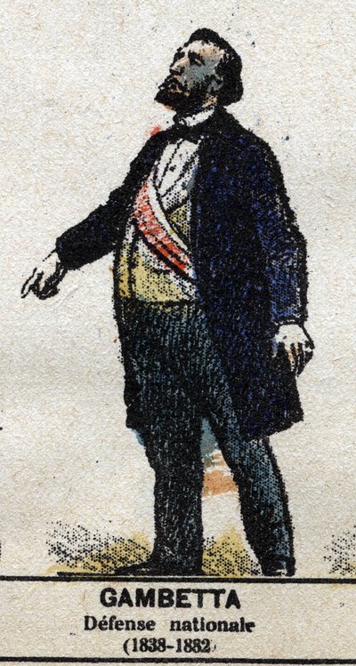 Leon Gambetta (1838-1882), fransk politiker. I "" Galeriede Kings and Queens of France og berømte karakterer fra 1643 til 1895"" Bilde av epinal. av French School