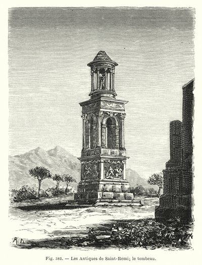 Antikvitetene i Saint-Remi; graven (gravering) av French School
