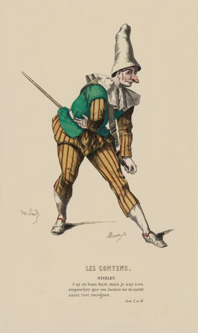 Les Contens, Nivelet (farget gravering) av French School