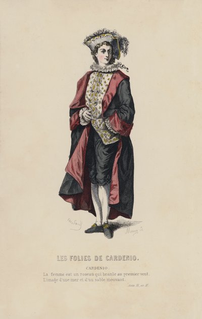 Les Folies De Cardenio, Cardenio (farget gravering) av French School